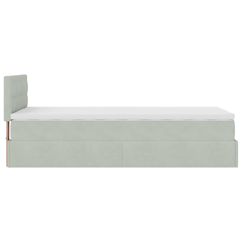 vidaXL Estructura cama otomana colchón terciopelo gris claro 90x190cm