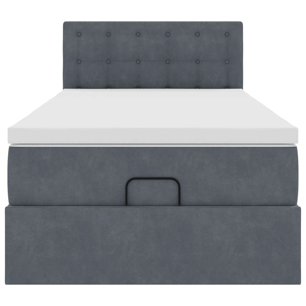 vidaXL Estructura cama otomana colchón terciopelo gris oscuro 90x190cm