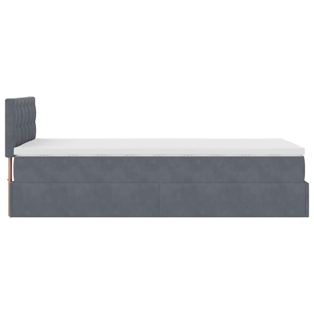 vidaXL Estructura cama otomana colchón terciopelo gris oscuro 90x190cm