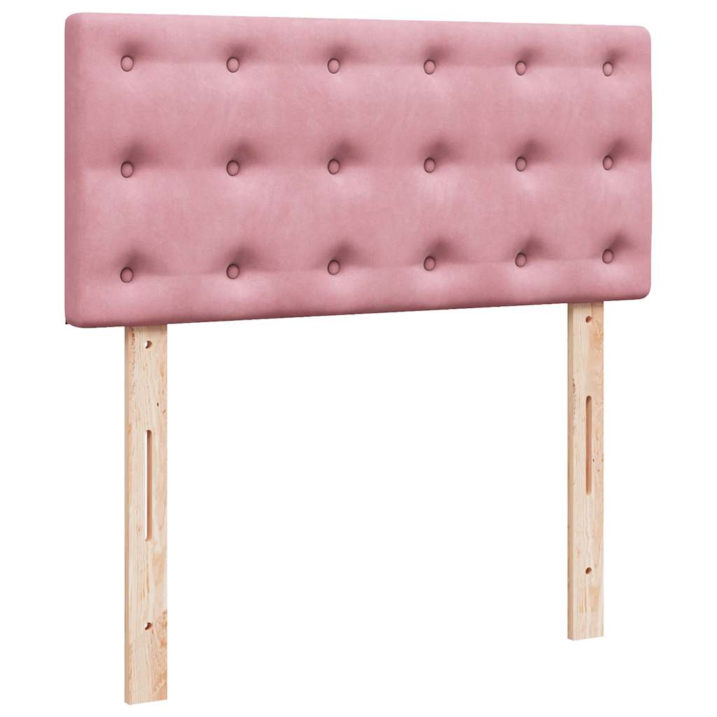 vidaXL Estructura de cama otomana colchón terciopelo rosa 100x200cm