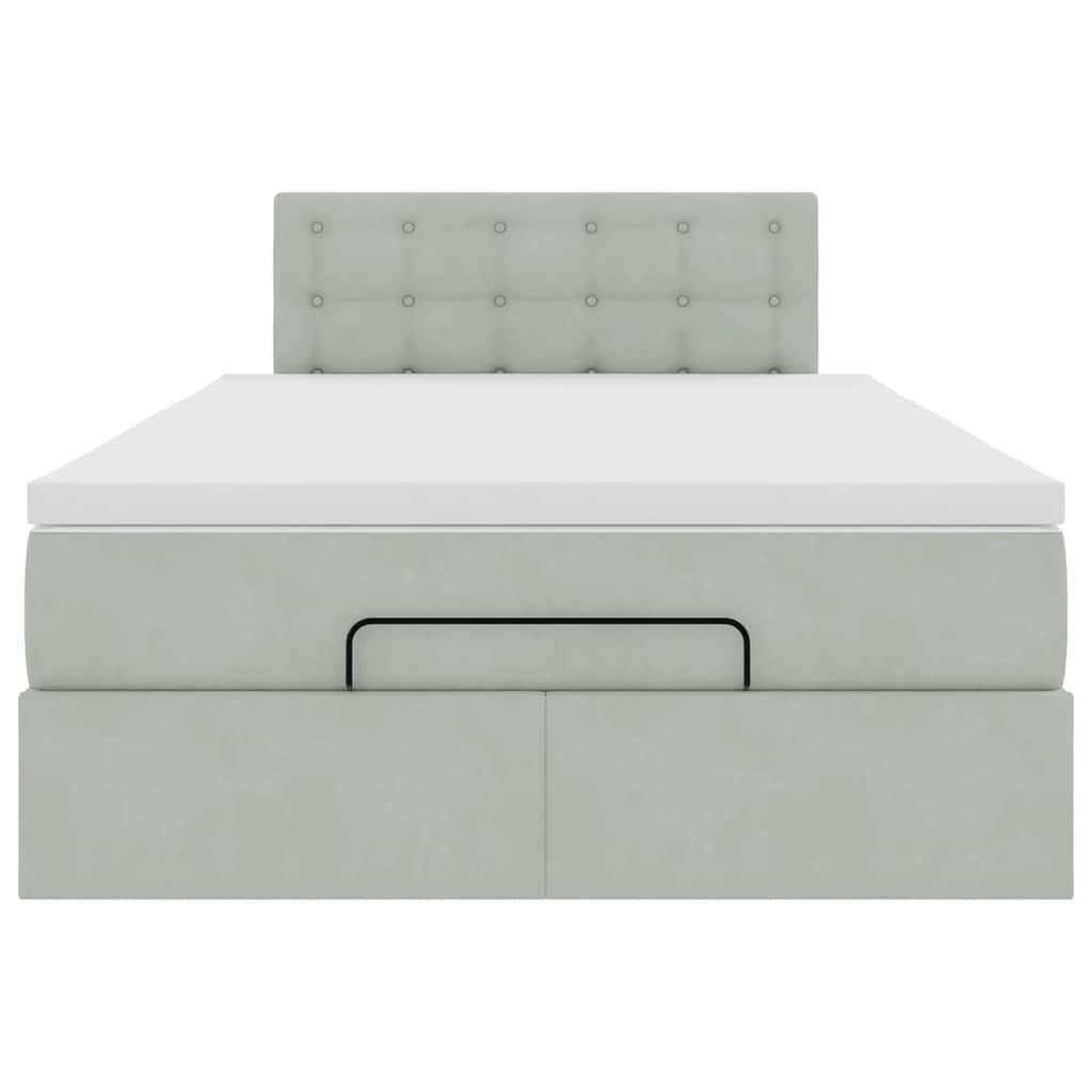 vidaXL Estructura cama otomana colchón terciopelo gris claro 120x200cm