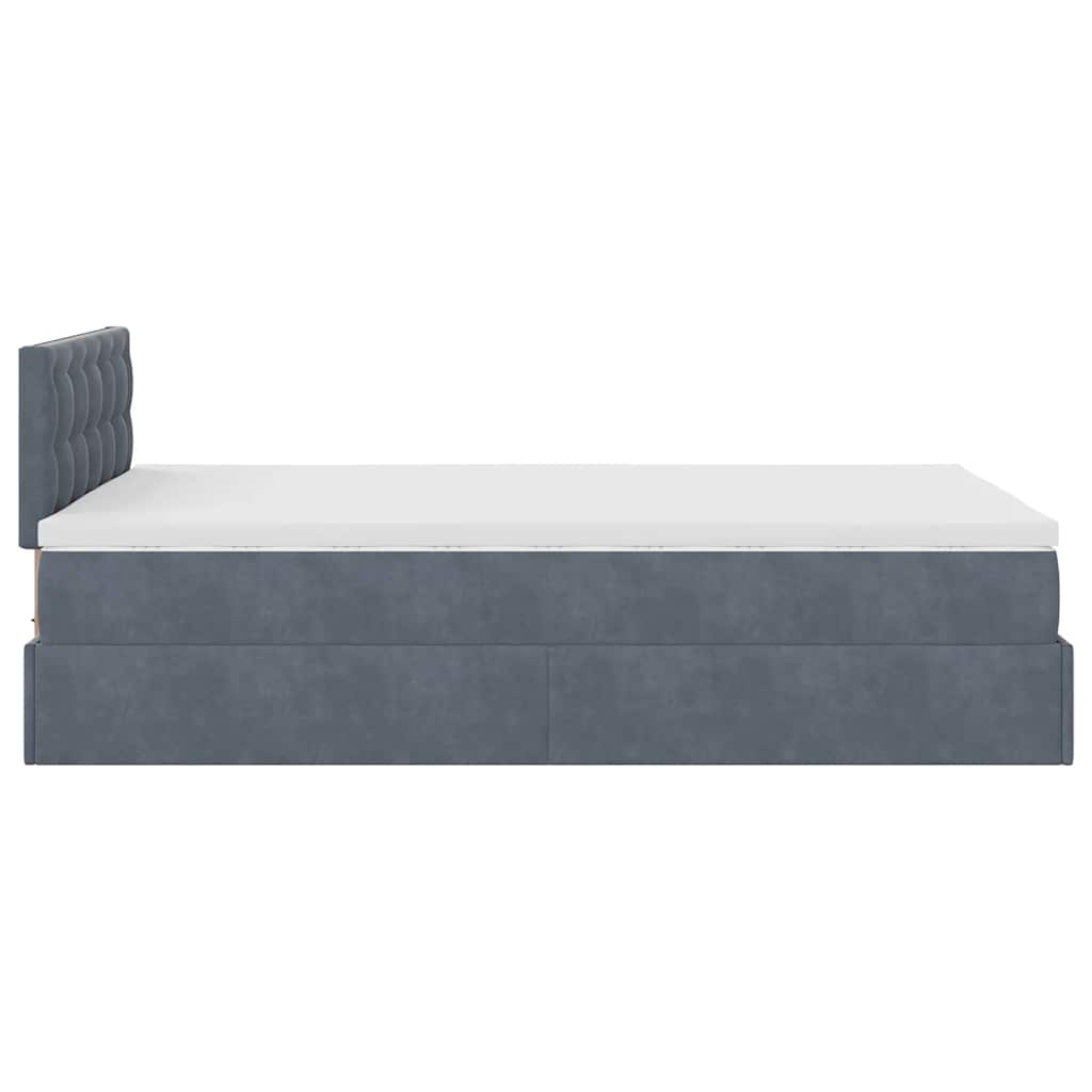 vidaXL Estructura cama otomana colchón terciopelo gris oscuro