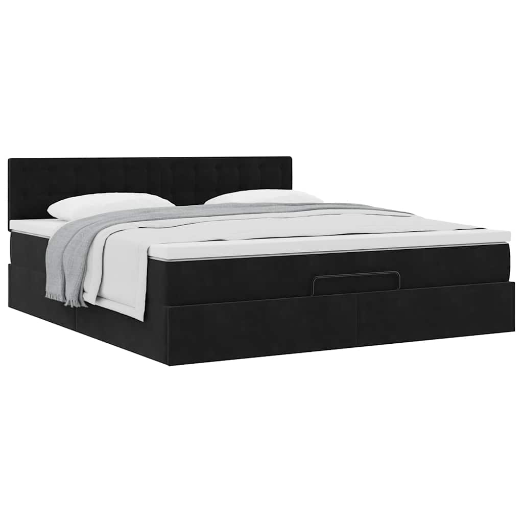 vidaXL Estructura de cama otomana con colchón negro 180x200cm