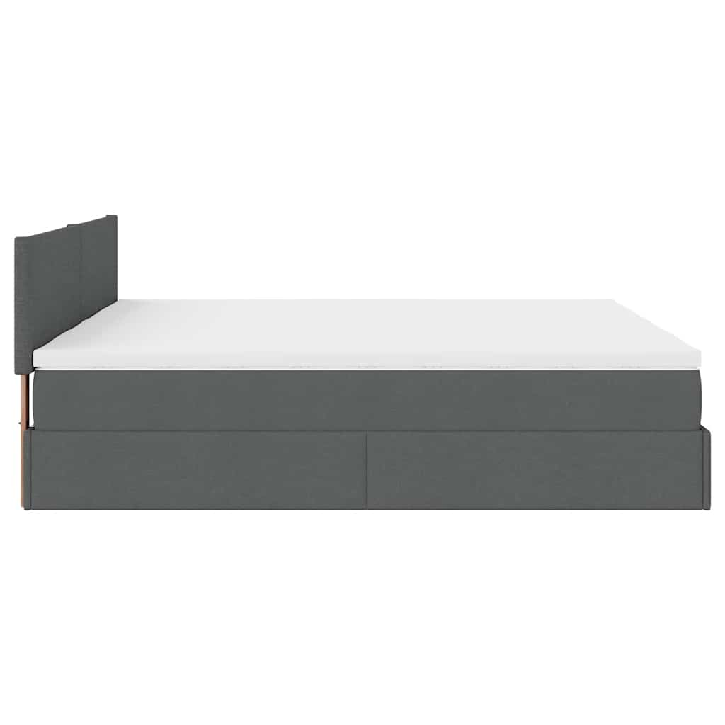 vidaXL Estructura cama otomana colchones tela gris oscuro 160x200 cm