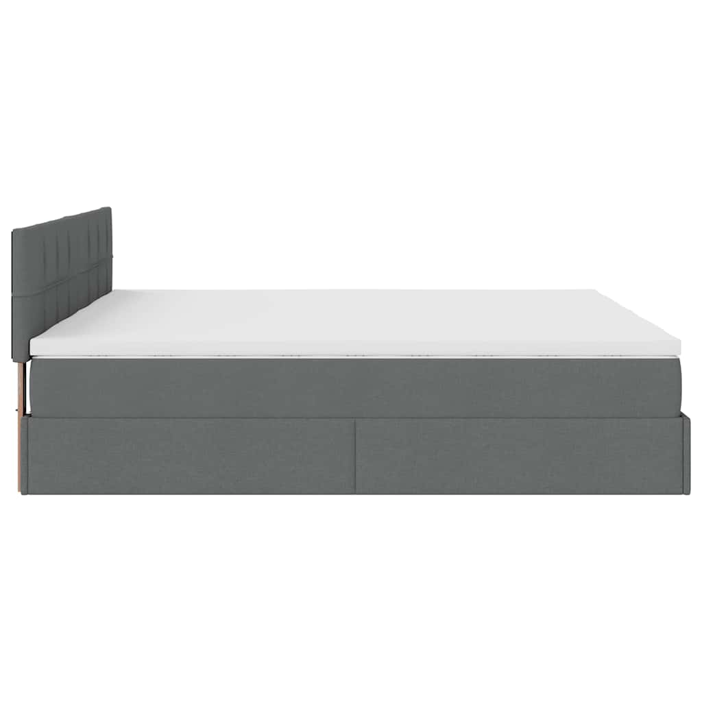 vidaXL Estructura cama otomana colchones tela gris oscuro 180x200cm