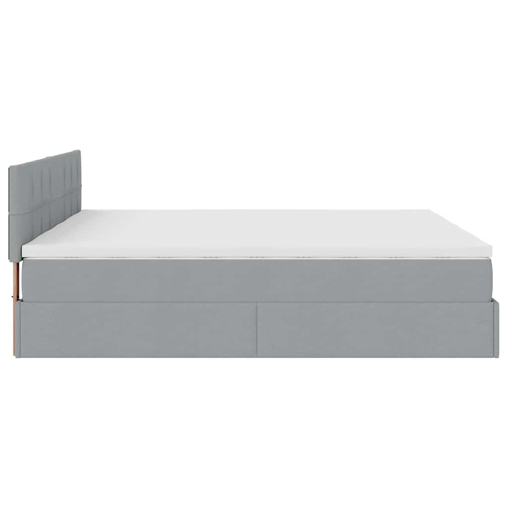 vidaXL Estructura de cama otomana colchones tela gris claro 200x200cm