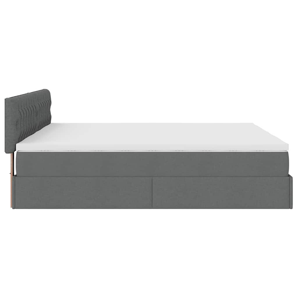 vidaXL Estructura cama otomana colchones tela gris oscuro 180x200cm