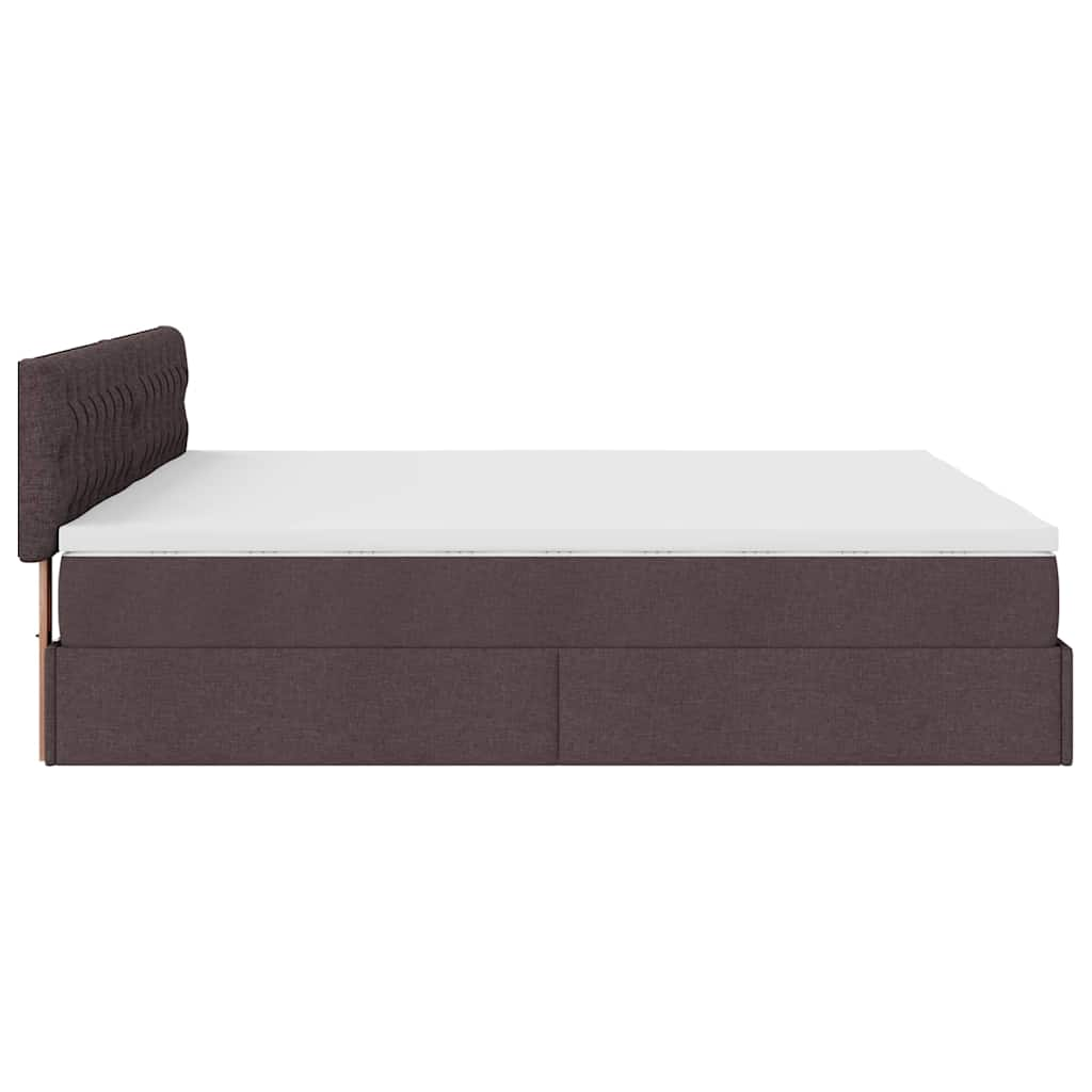 vidaXL Estructura cama otomana colchones tela marrón oscuro 180x200cm