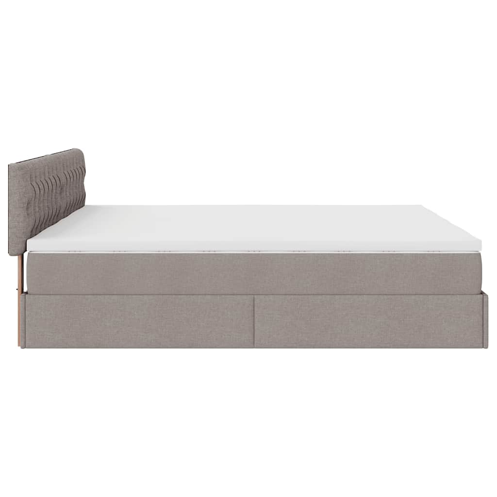 vidaXL Estructura de cama otomana colchones tela gris pardo 180x200 cm