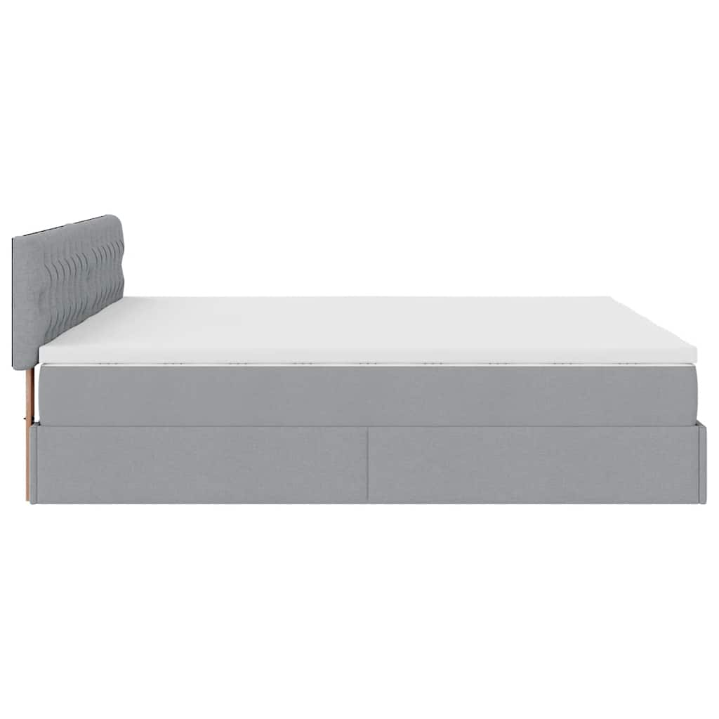 vidaXL Estructura de cama otomana colchones tela gris claro 200x200cm