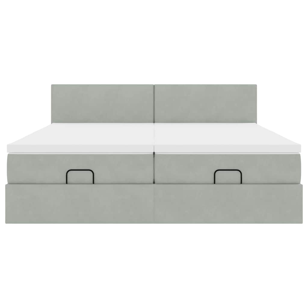 vidaXL Estructura cama otomana colchones terciopelo gris claro