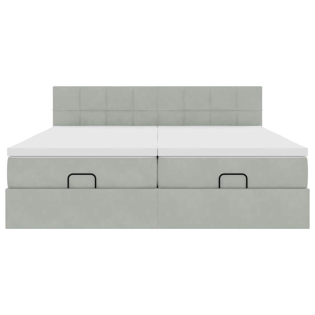 vidaXL Estructura cama otomana colchones terciopelo gris claro