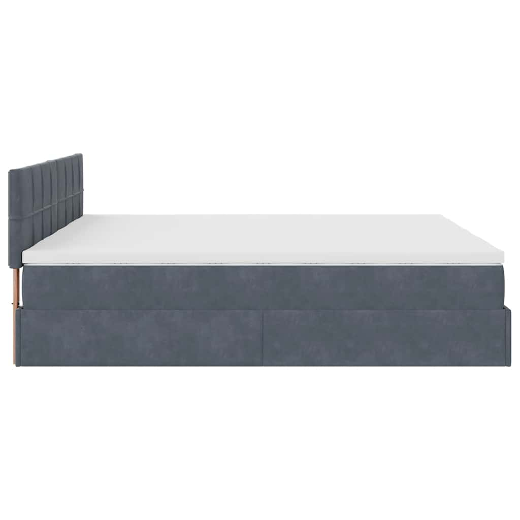 vidaXL Estructura cama otomana colchones terciopelo gris oscuro