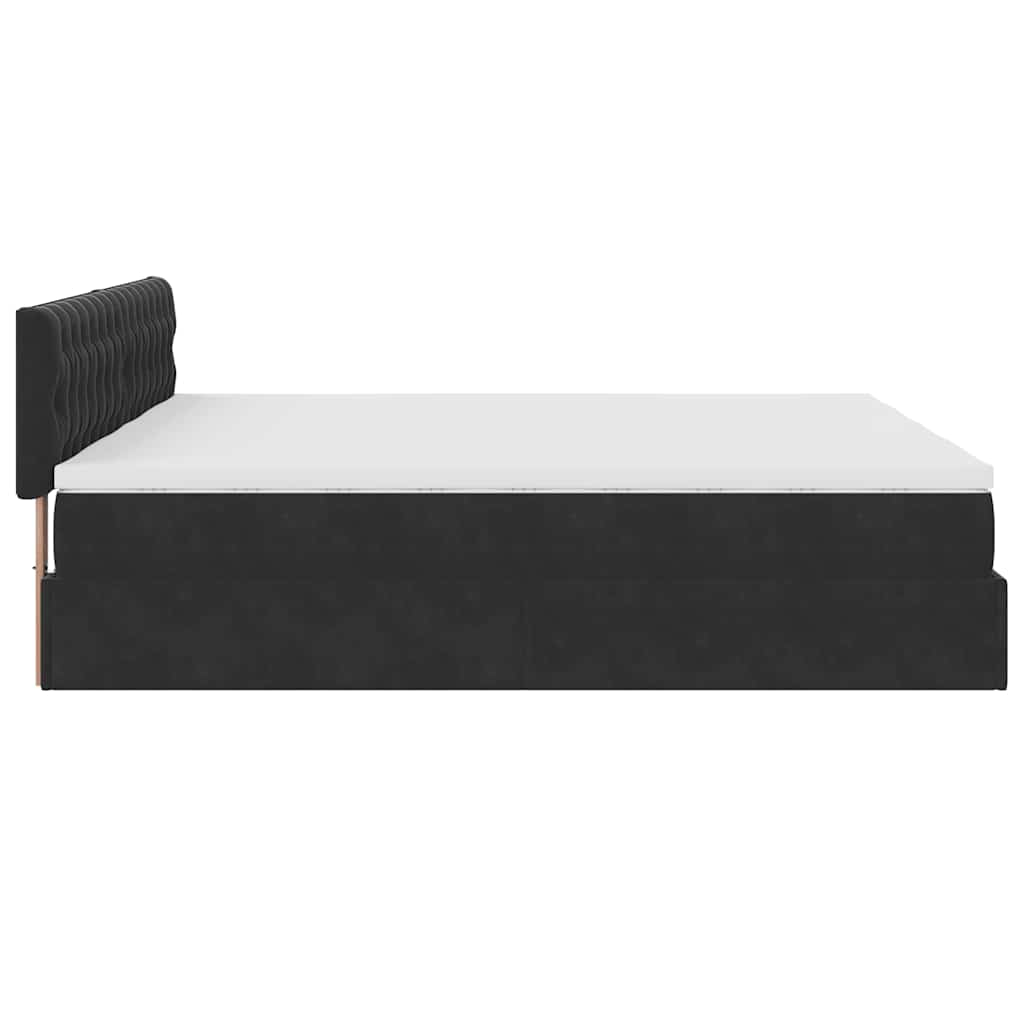 vidaXL Estructura de cama otomana colchones terciopelo negro 200x200cm