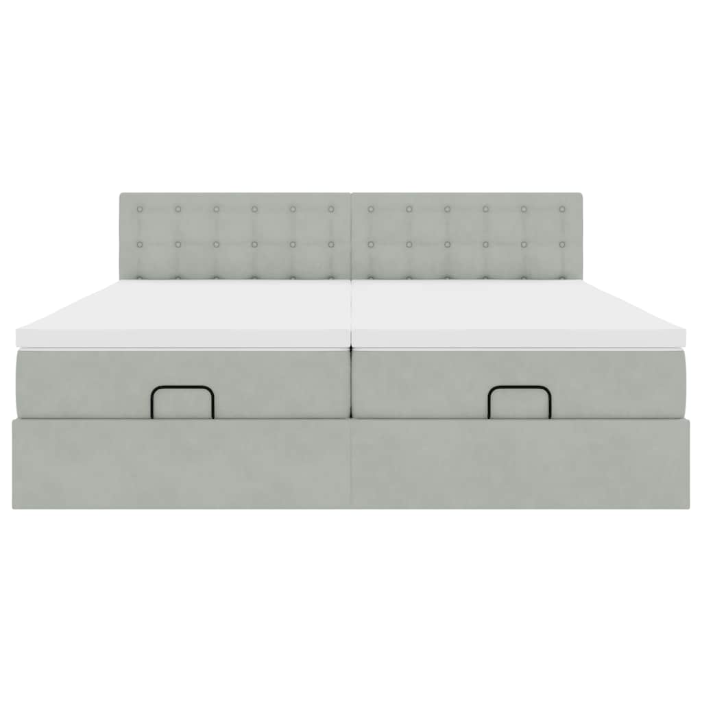 vidaXL Estructura cama otomana colchones terciopelo gris claro