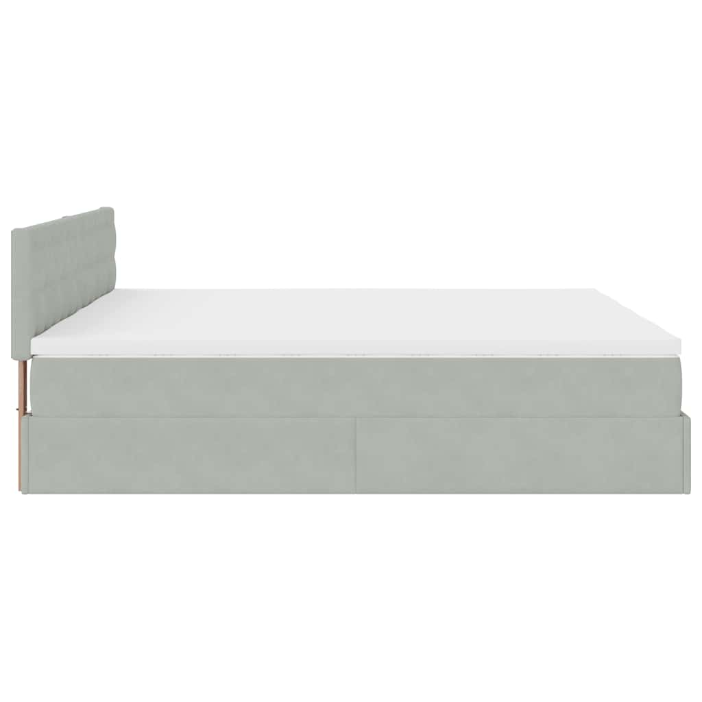 vidaXL Estructura cama otomana colchones terciopelo gris claro