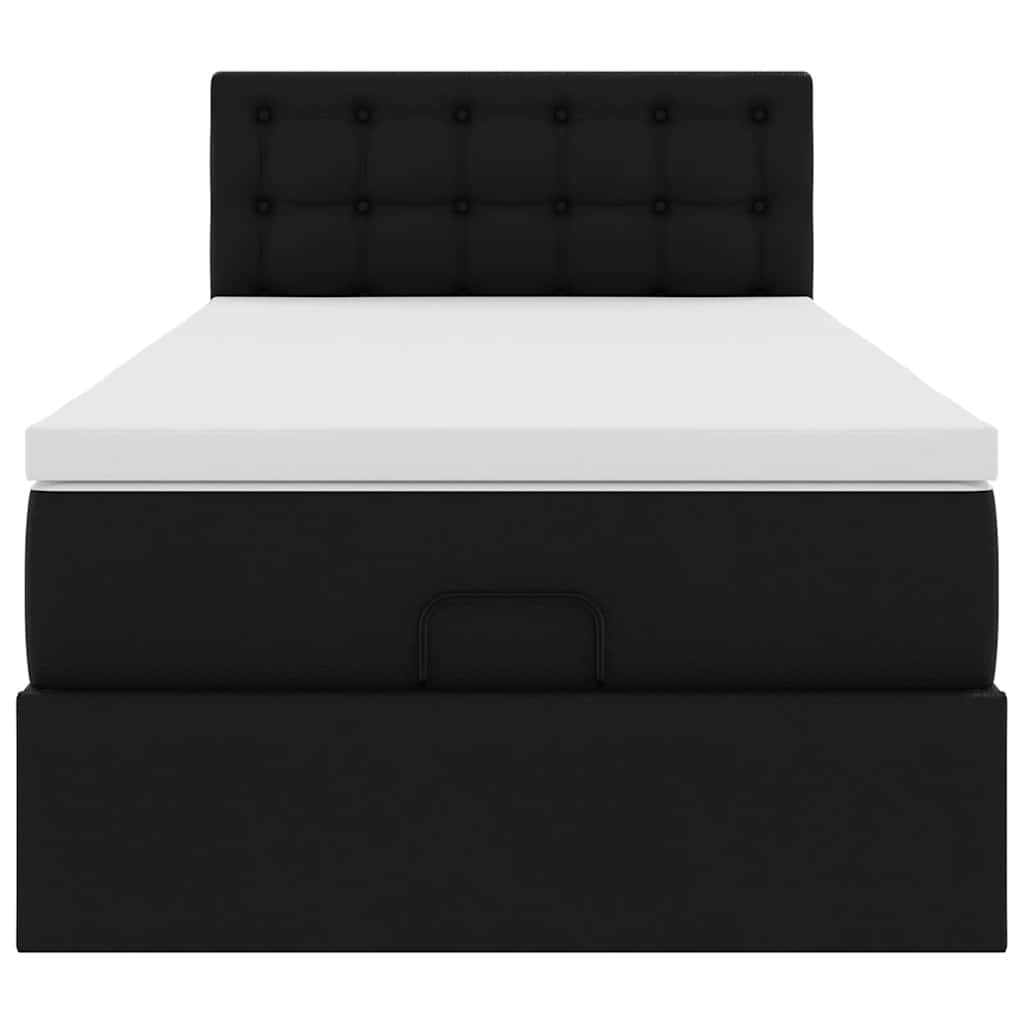 vidaXL Estructura cama otomana colchón cuero sintético negra 80x200cm