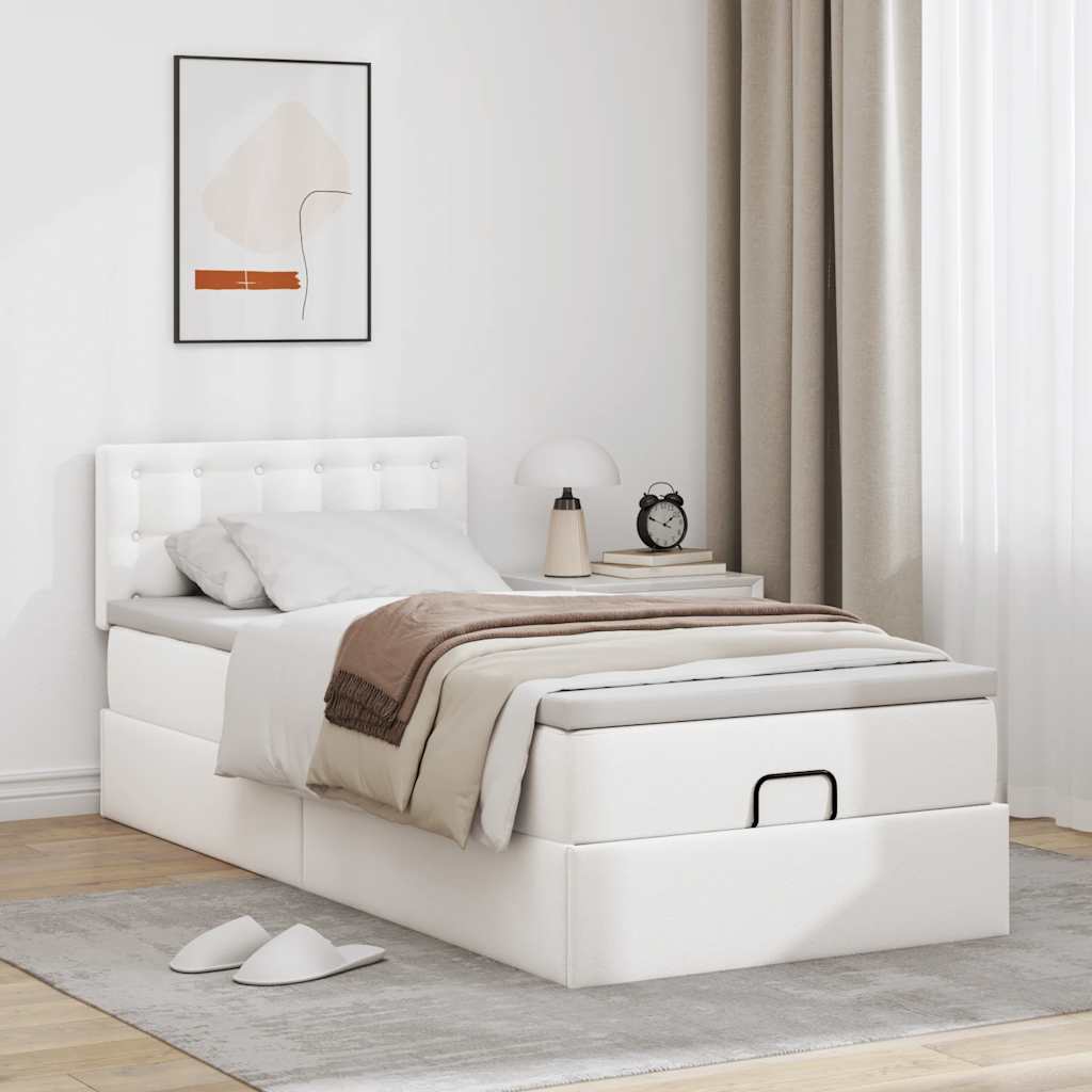 vidaXL Estructura cama otomana colchón blanco puro 80x200cm