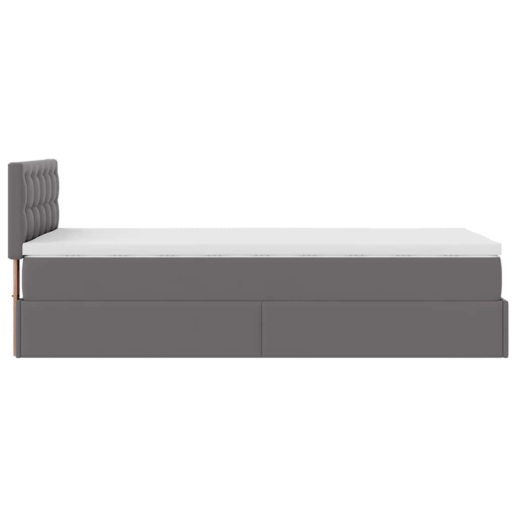 vidaXL Estructura cama otomana colchón cuero sintético gris 80x200cm