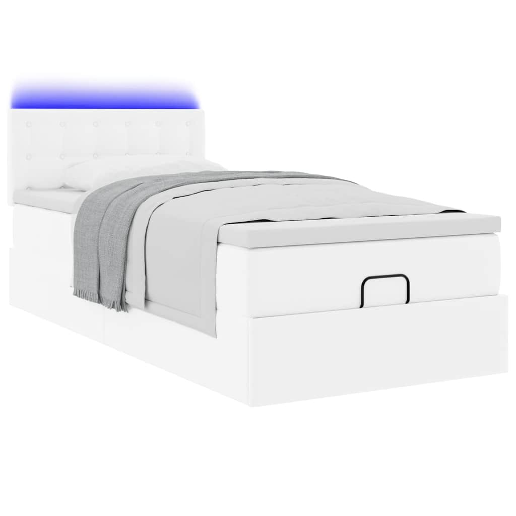 vidaXL Estructura cama otomana colchón blanco puro 90x190cm