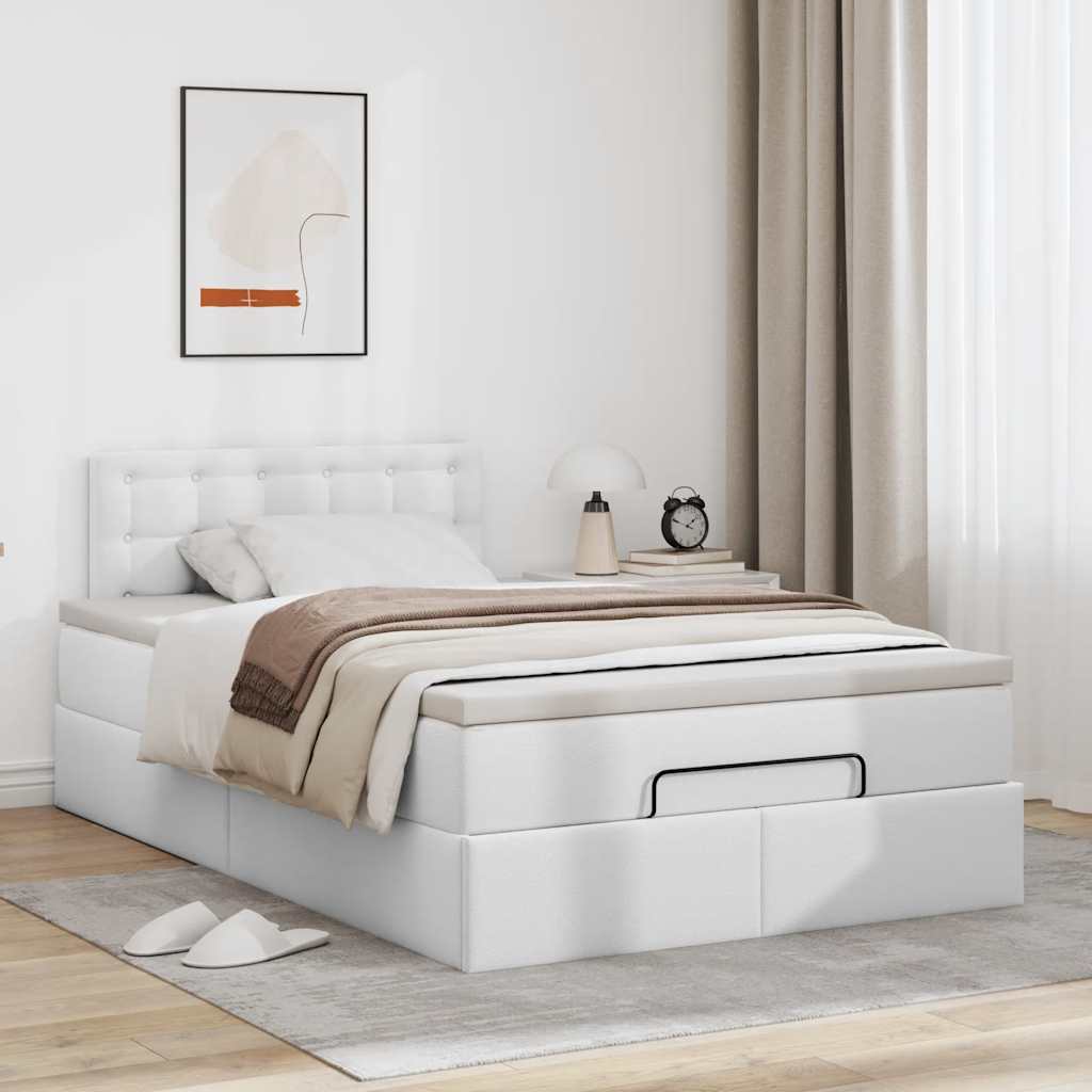 vidaXL Estructura cama otomana colchón blanco puro 120x190cm