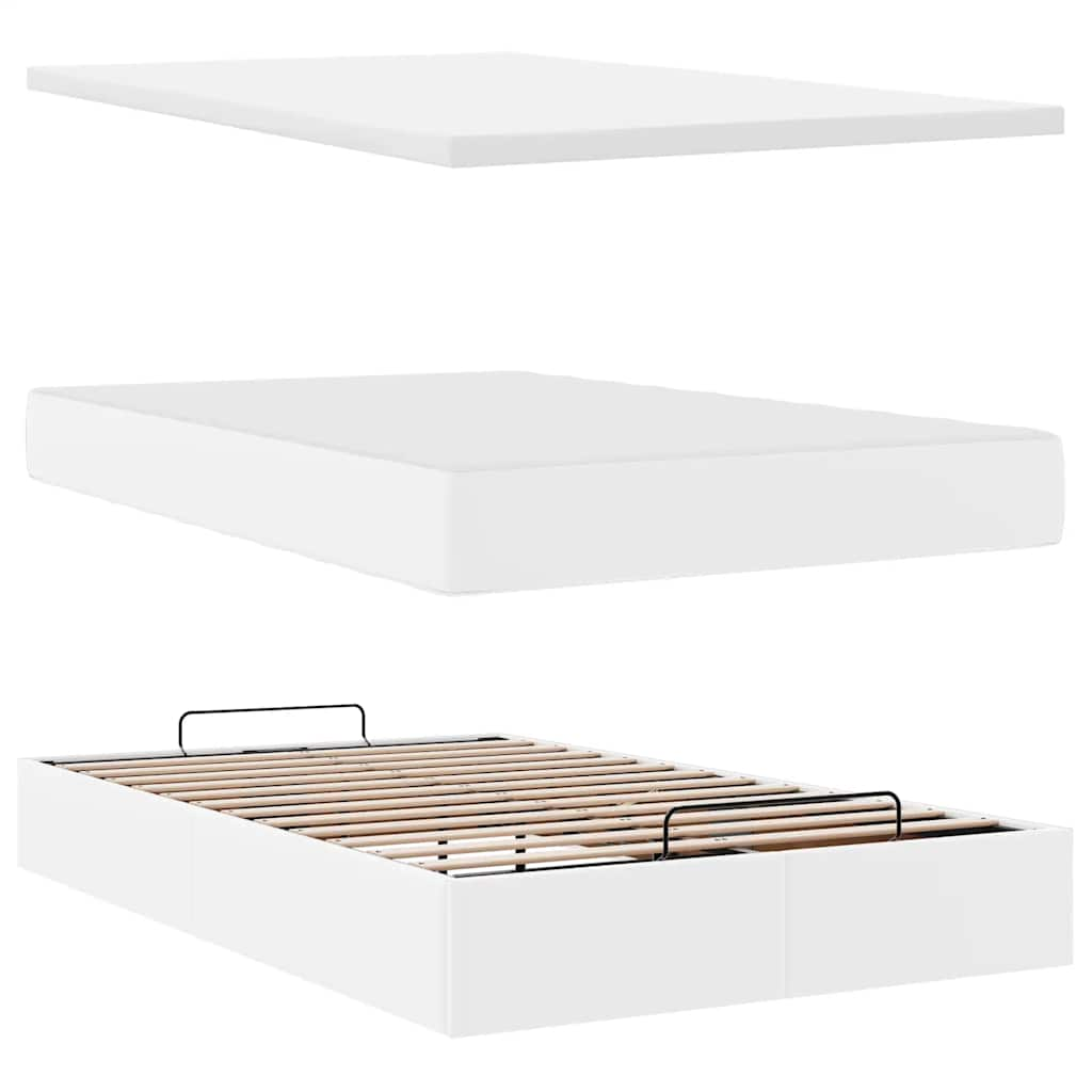 vidaXL Estructura cama otomana colchón blanco puro 120x190cm