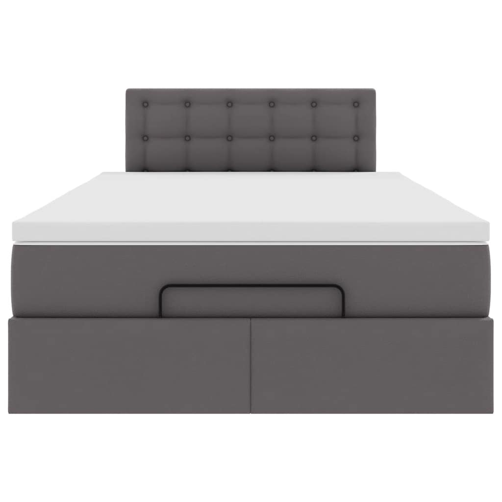 vidaXL Estructura cama otomana colchón gris 120x190 cm cuero sintético