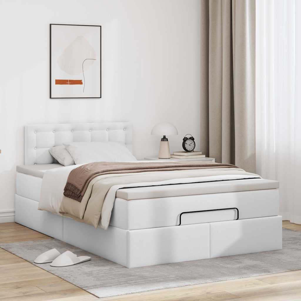 vidaXL Estructura cama otomana colchón blanco puro 120x200cm