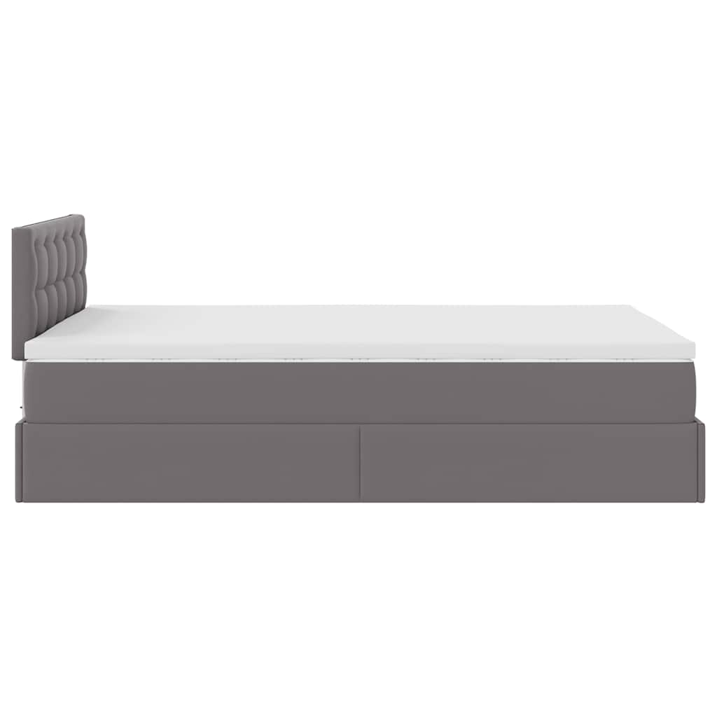 vidaXL Estructura cama otomana colchón cuero sintético gris 120x200cm