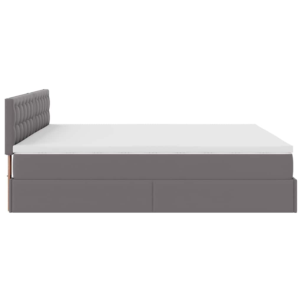 vidaXL Estructura cama otomana colchón cuero sintético gris 180x200cm