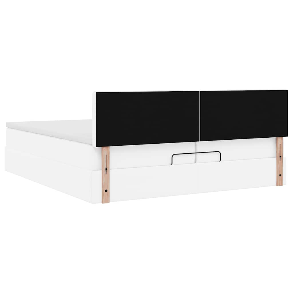 vidaXL Estructura cama otomana colchón blanco puro 200x200cm