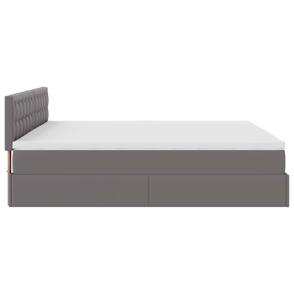 vidaXL Estructura cama otomana colchón cuero sintético gris