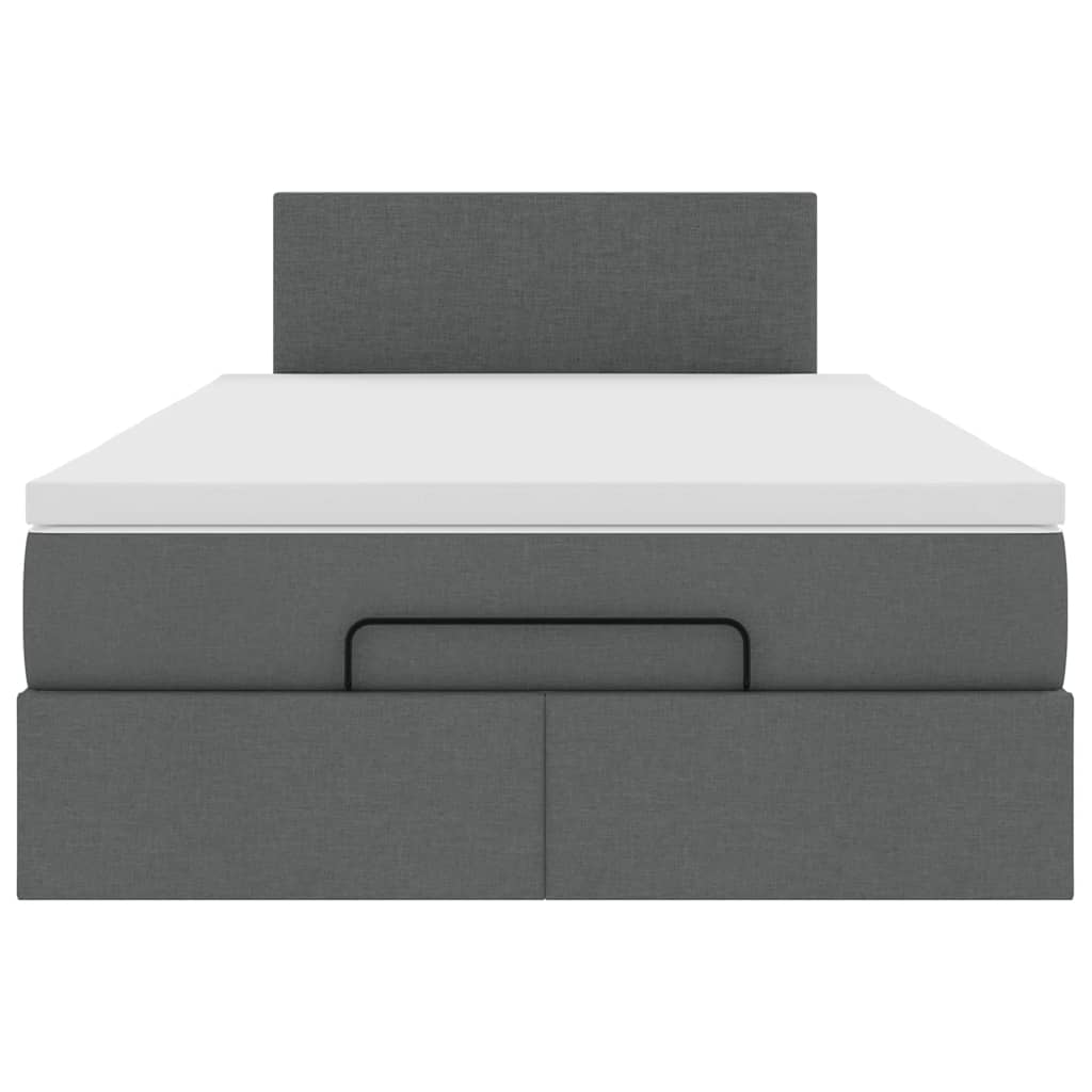 vidaXL Cama otomana con colchón gris oscuro 120x190 cm tela