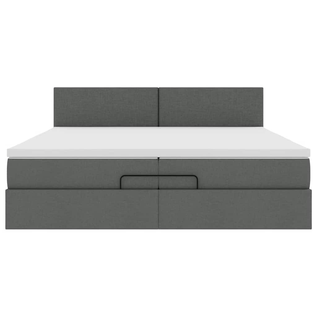 vidaXL Estructura cama otomana colchones tela gris oscuro 200x200cm