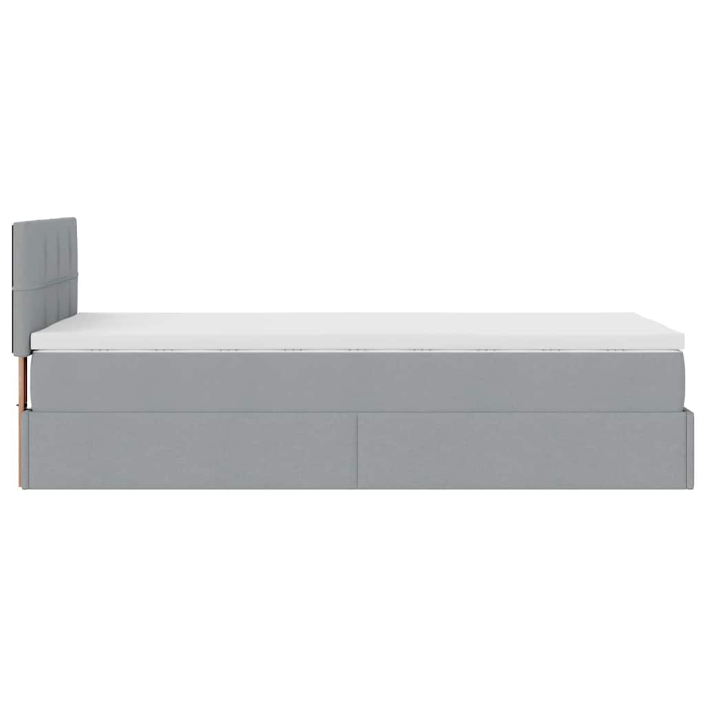 vidaXL Estructura de cama otomana con colchón tela gris claro 80x200cm