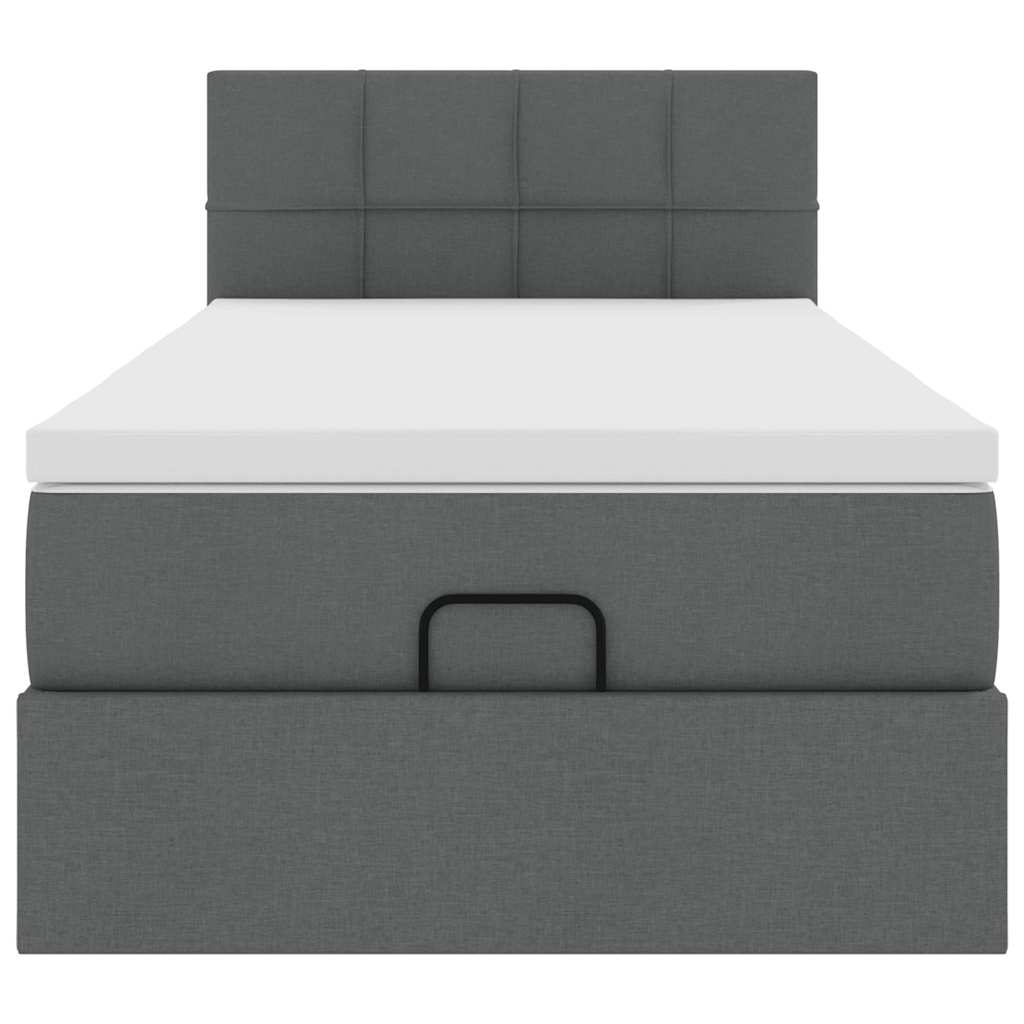 vidaXL Estructura cama otomana colchón tela gris oscuro 80x200cm