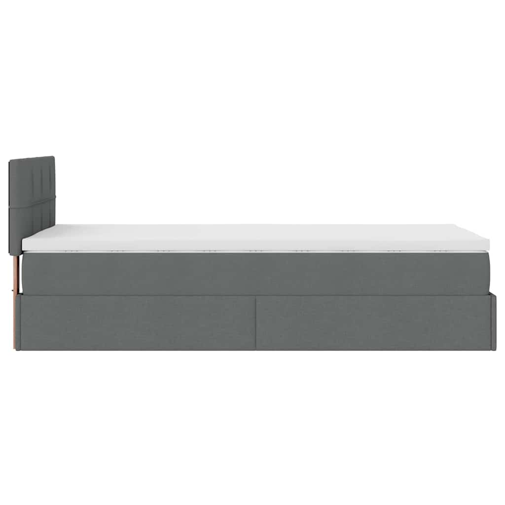 vidaXL Estructura cama otomana colchón tela gris oscuro 80x200cm