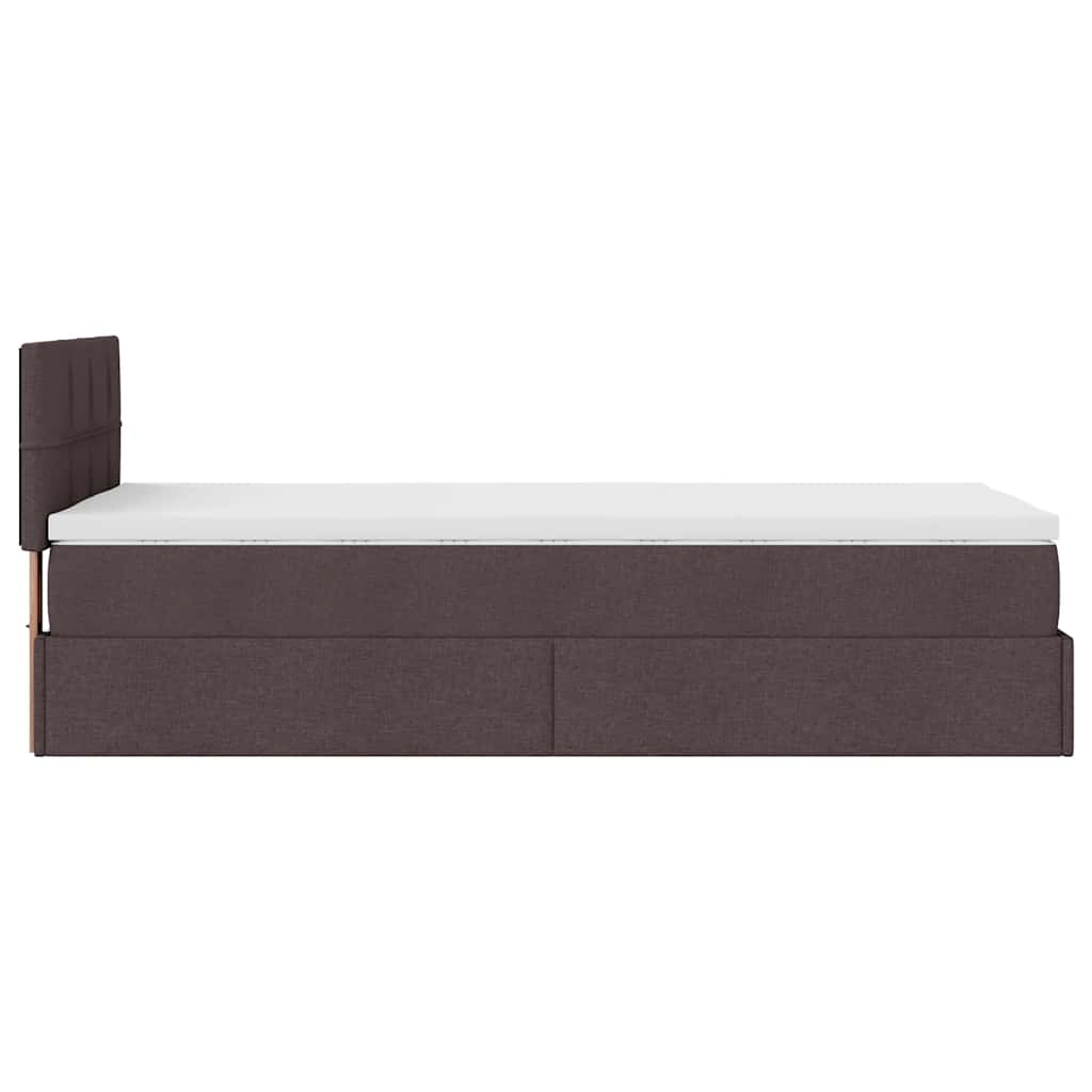 vidaXL Estructura cama otomana colchón tela marrón oscuro 80x200cm