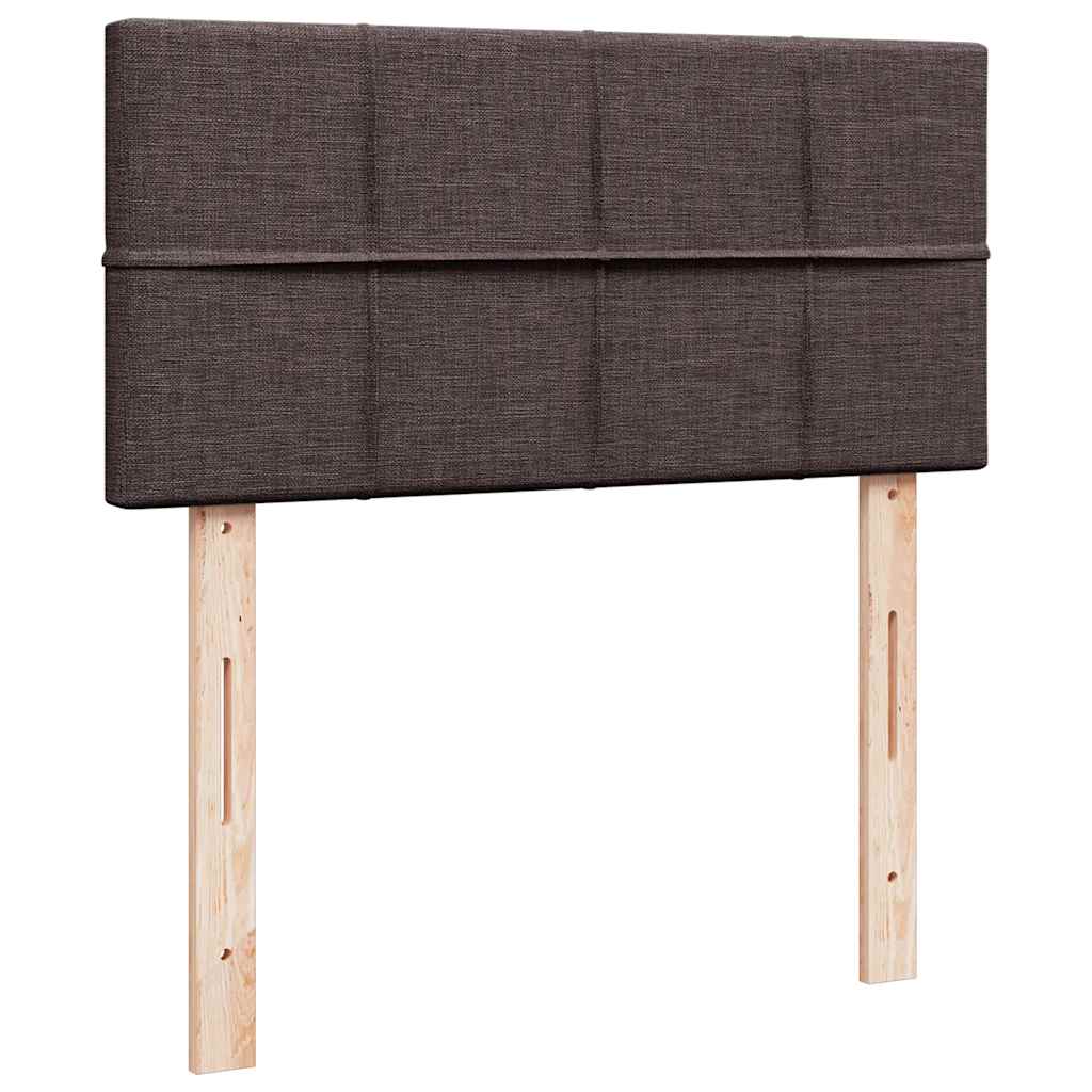 vidaXL Estructura cama otomana colchón tela marrón oscuro 90x190 cm