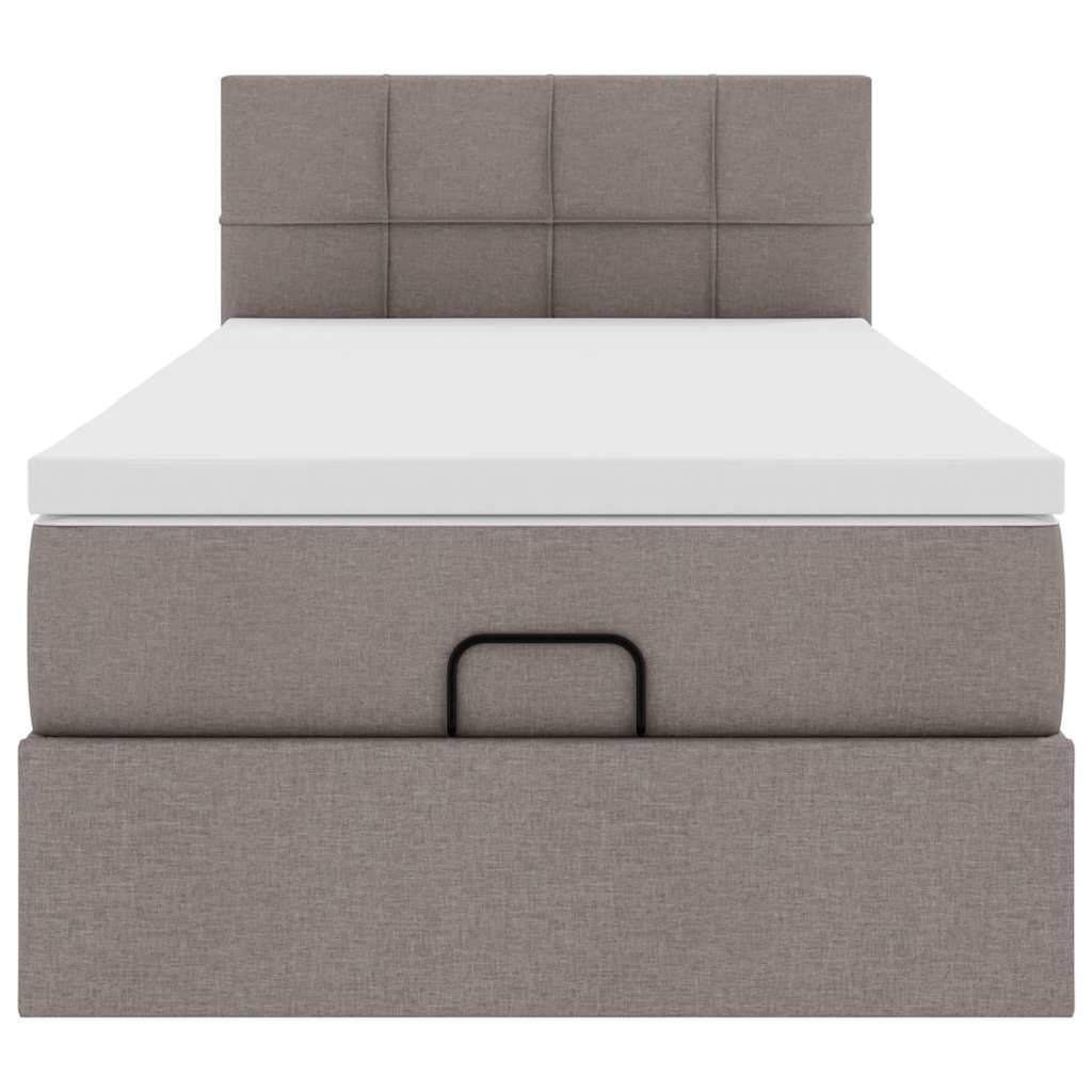 vidaXL Cama otomana con colchón tela gris pardo 100x200 cm