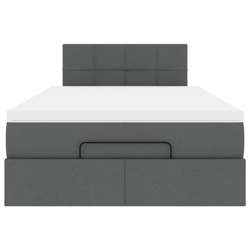 vidaXL Cama otomana con colchón gris oscuro 120x190 cm tela