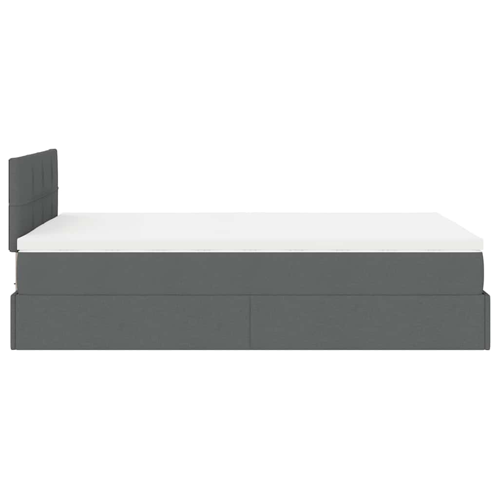 vidaXL Cama otomana con colchón gris oscuro 120x190 cm tela