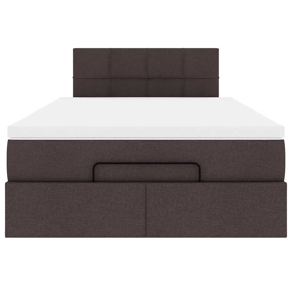 vidaXL Estructura de cama otomana colchón tela marrón oscuro 120x190cm