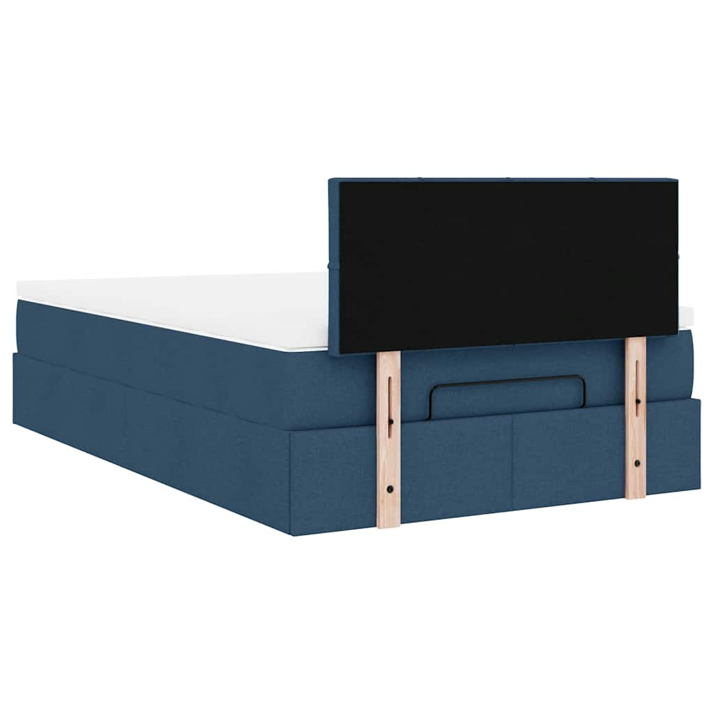 vidaXL Estructura de cama otomana colchón tela azul 120x190 cm