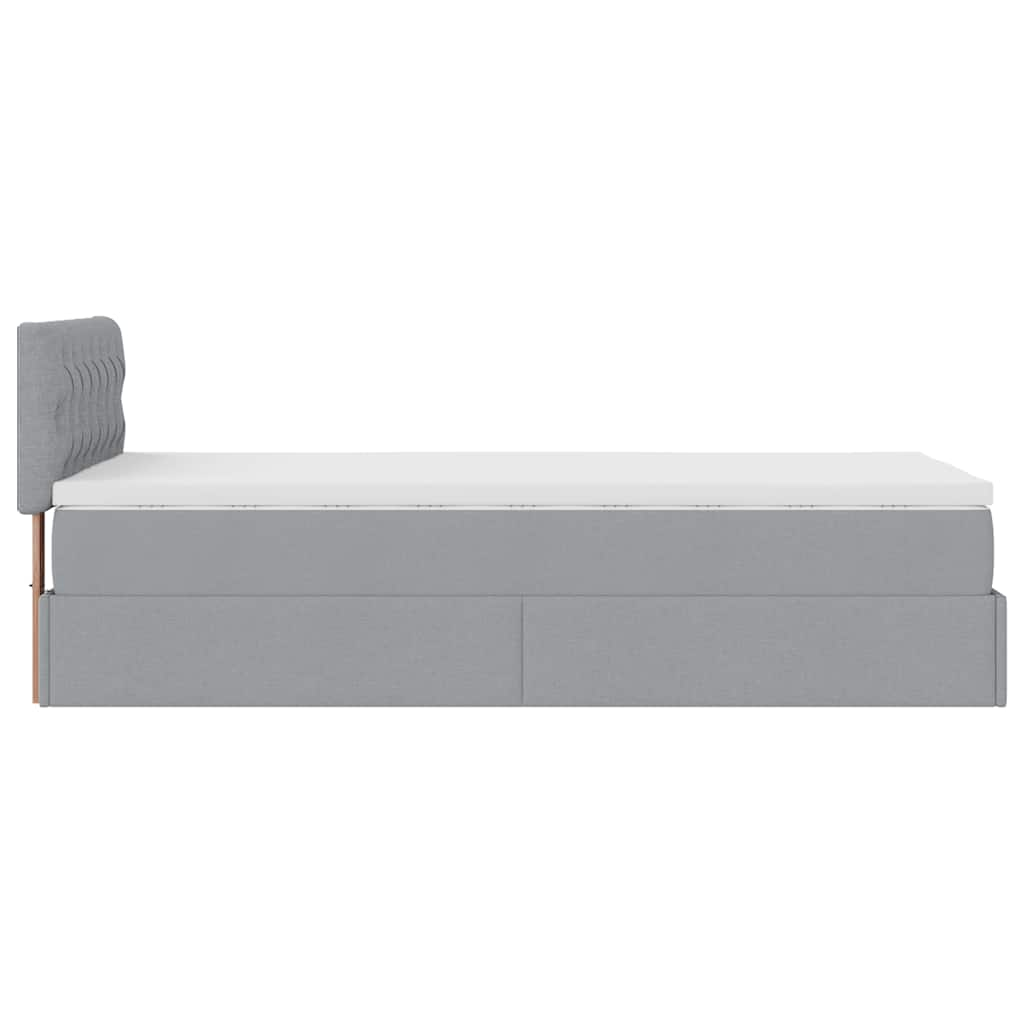 vidaXL Estructura de cama otomana con colchón tela gris claro 90x190cm