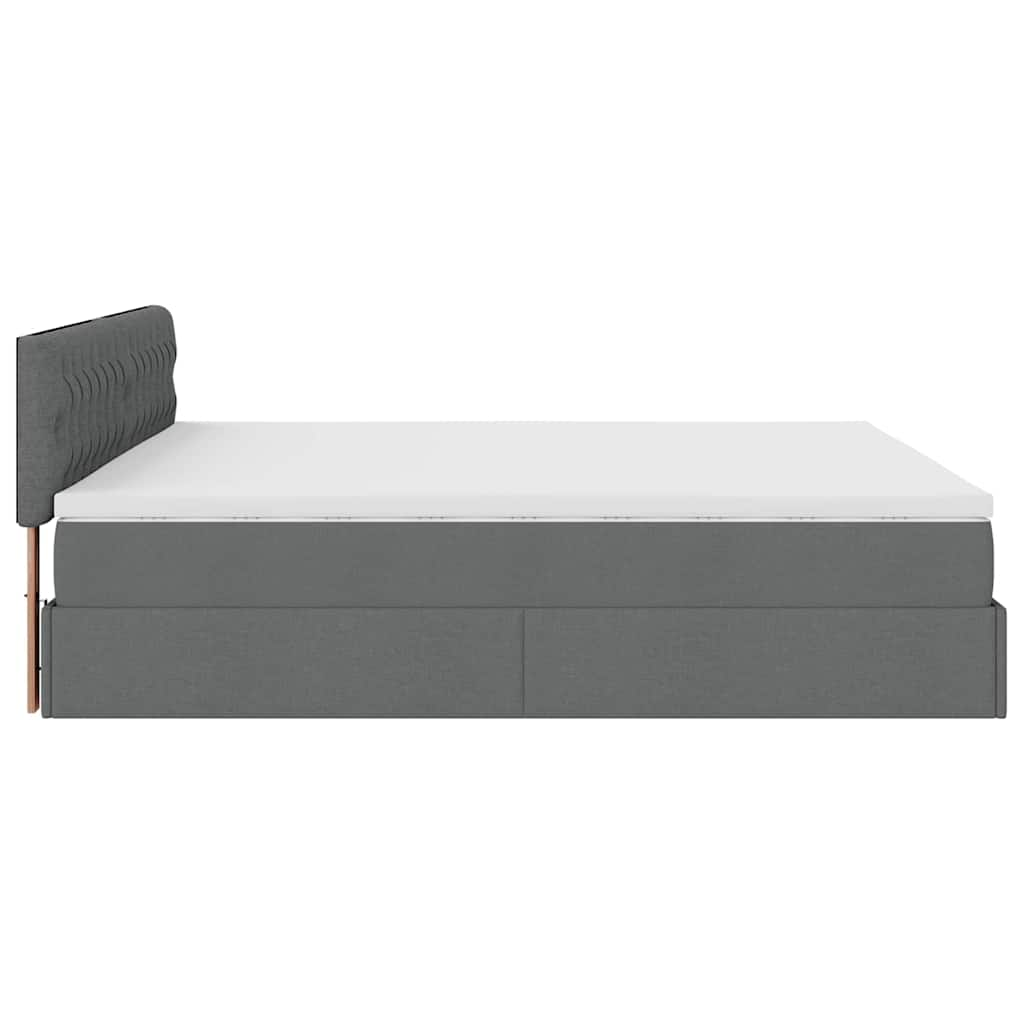 vidaXL Estructura cama otomana colchones tela gris oscuro 200x200cm