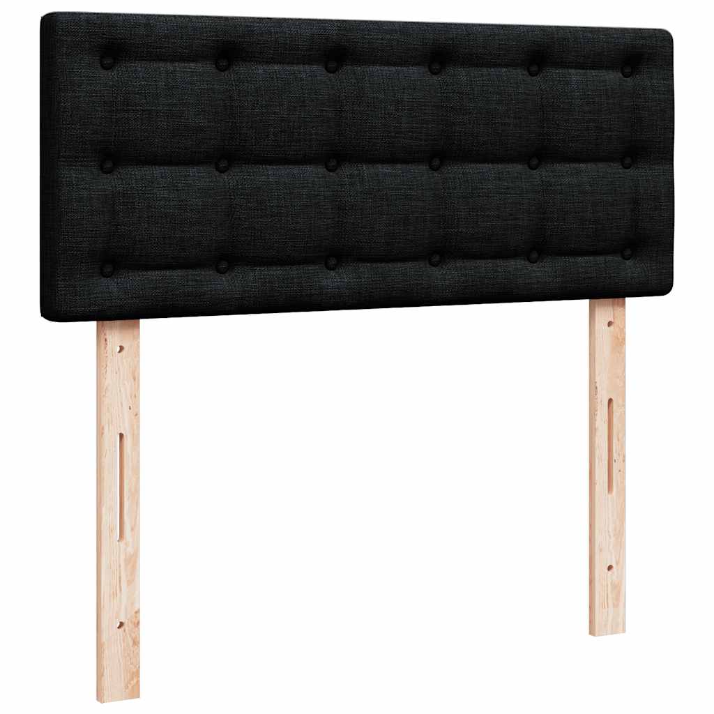 vidaXL Cama otomana con colchón negra 120x190 cm tela