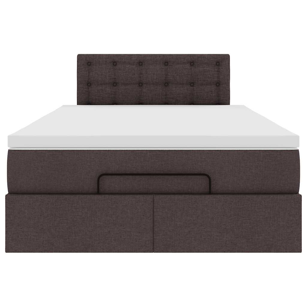 vidaXL Estructura de cama otomana colchón tela marrón oscuro 120x190cm