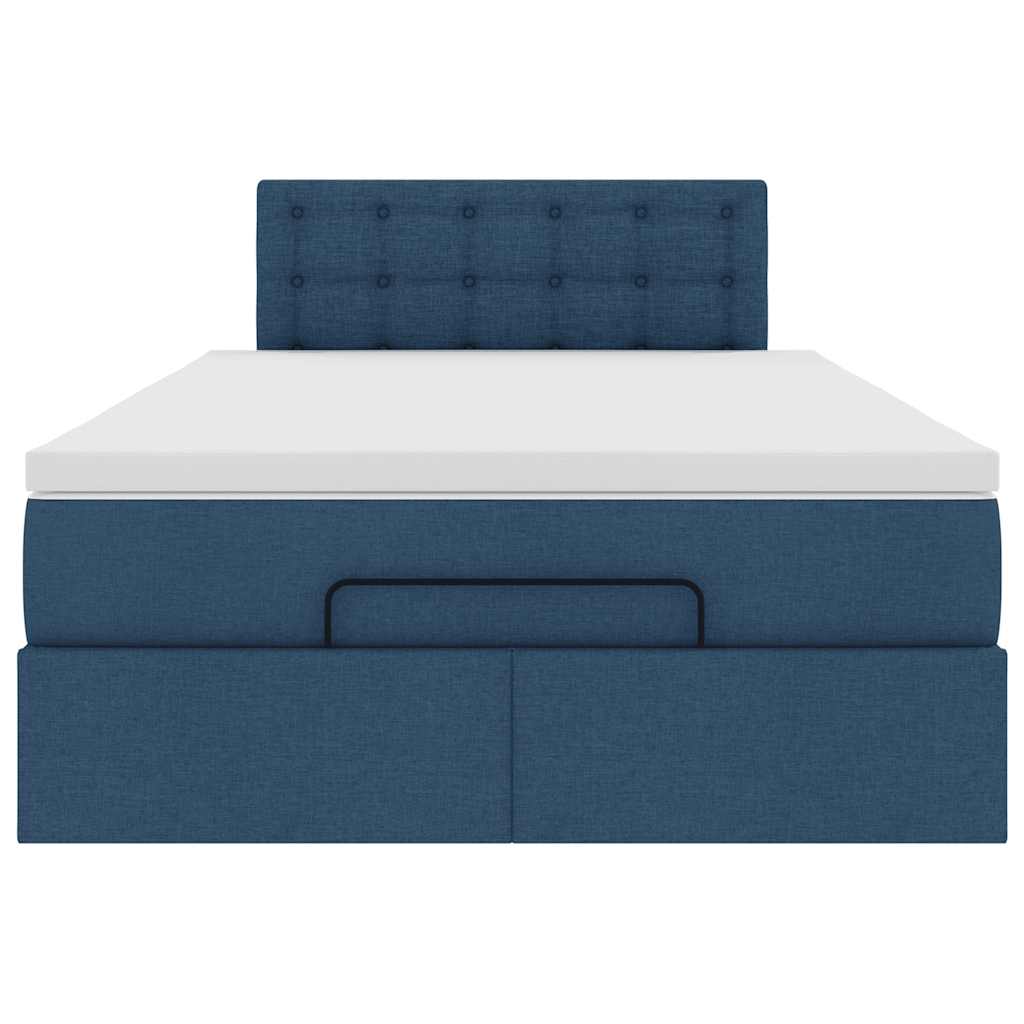 vidaXL Estructura de cama otomana colchón tela azul 120x190 cm