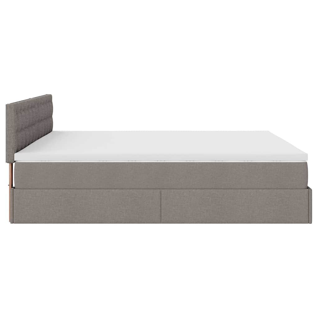 vidaXL Estructura de cama otomana colchón tela gris pardo 180x200 cm